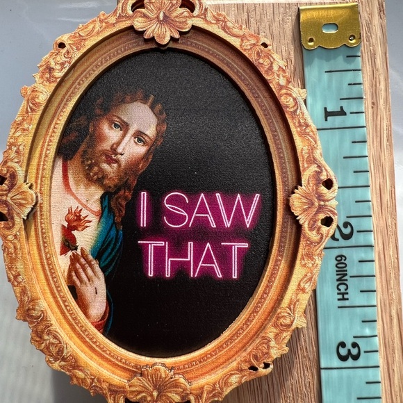 I Saw That Jesus Fridge Magnet Vintage Style Oval Frame Humor Decor - Picture 3 of 3